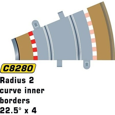 Scalextric R2 krajnica vnútorná 22,5 st 4 ks k 8234