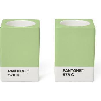 Copenhagen Design Свещници Pantone, за класически или чаени свещи, светлозелени, 2 бр (101720578)