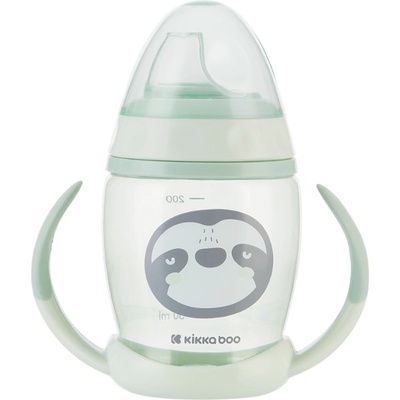 KikkaBoo Чаша със силиконов накрайник 200мл Happy face Mint (31302030071)