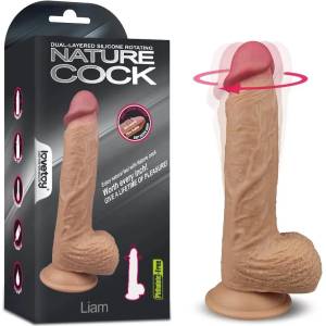  Въртящ се пенис вибратор, супер истински, 21, 5см. - Liam Cock (LVTOY00340)