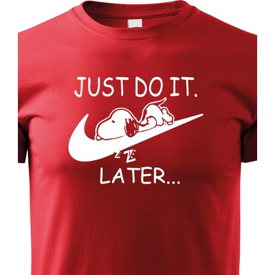 Bezvatriko.cz dětské tričko s potiskem Just do it tomorrow červená