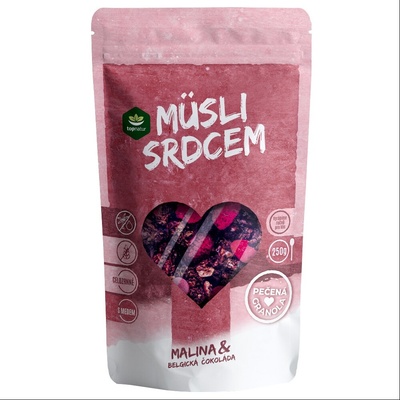 TOPNATUR Müsli srdcem Malina&Belg.čokoláda 250g