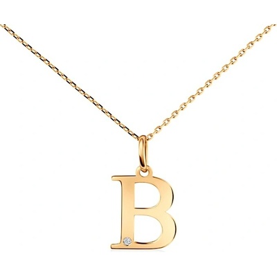 Savicki Náhrdelník písmeno B žlté zlato, diamant B-N-N0780-00112-585-Z