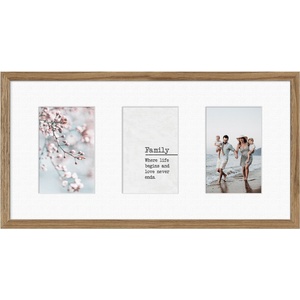 STYLER Рамка за 3 снимки Kyoto с бяло паспарту 23 x 46 см кафява (RA-15133)