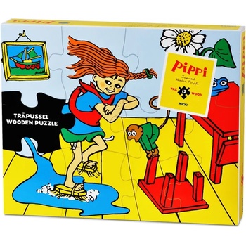 Image 1 of Pippi Дървен пъзел Pippi - Пипи Дългото чорапче, 12 части (44378200)