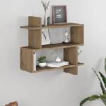 TopMebel Паралел TopMebel стенен рафт от меламин в светлокафяв цвят 70x22x65cm