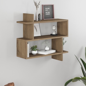 TopMebel Паралел TopMebel стенен рафт от меламин в светлокафяв цвят 70x22x65cm
