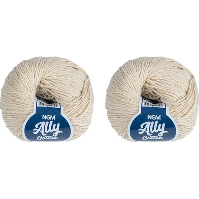 Bellatex SET 2ks Příze ALLY cotton 50g / 140 m Šampaň