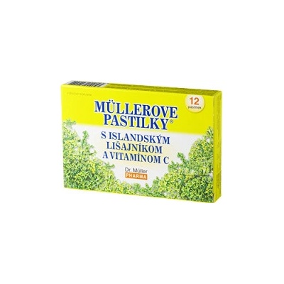 Müllerove pastilky s Islandským lišajníkom a vitamínom C 30+6 past