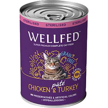 PETINTEREST Wellfed Adult Sterilised Chicken and Turkey Консерва за кастрирани котки с пилешко и пуешко 400gr