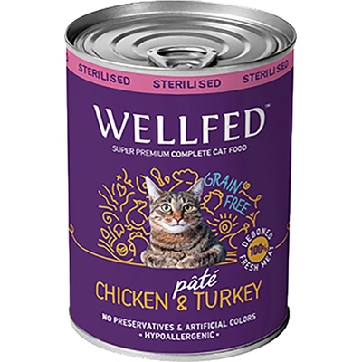 PETINTEREST Wellfed Adult Sterilised Chicken and Turkey Консерва за кастрирани котки с пилешко и пуешко 400gr