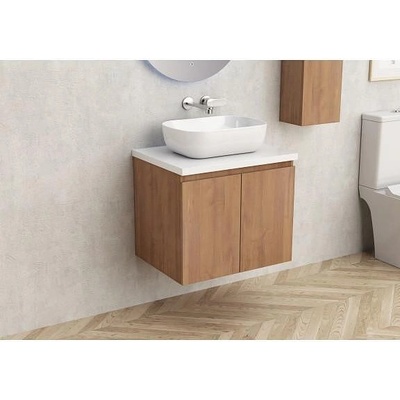 Inter Ceramic Конзолен PVC шкаф за баня BG 5156-60 + 6046-30, с бял плот Inter Ceramic, 45х48.5х59см (BG 5156-60 + 6046-30)