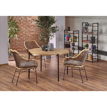 Halmar Кръгла маса morgan златен дъб / черно