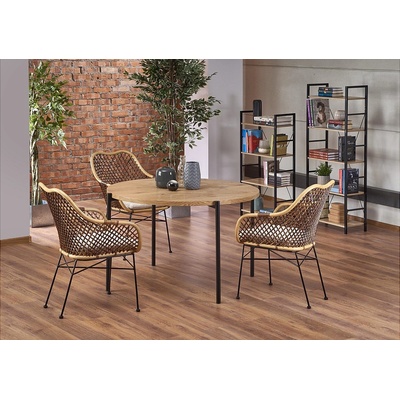 Halmar Кръгла маса morgan златен дъб / черно