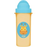 Wee Baby Чаша със сламка Wee Baby - Friends, 300 ml, жираф, оранжева