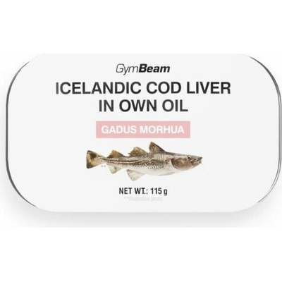 GymBeam Islandská tresčia pečeň vo vlastnom oleji 115 g