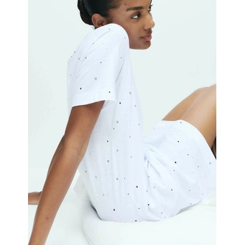 Marks & Spencer Нощница от чист памук с принт Marks & Spencer бяла Marks & Spencer | Byal | ЖЕНИ | S