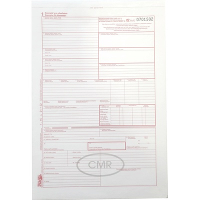 RVM 20060004 CMR - Mezinárodní nákladní list A4 - 5listý – Zboží Dáma