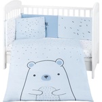 KikkaBoo Бебешки спален комплект 6 части 60/120 Bear with me Blue (41101060115) - bobybaby