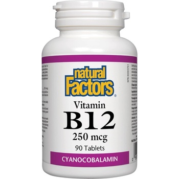Natural Factors Vitamin B12, 250 mcg, 90 таблетки, Natural Factors