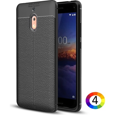 Nokia 2.1 / 2 2018 Удароустойчив Litchi Skin Калъф и Протектор