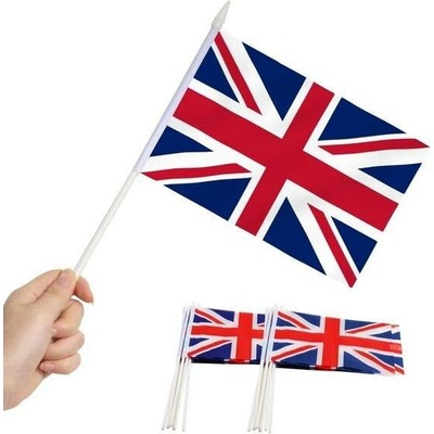 Anley British Union Jack UK Mini Flag 12 Pack - Ruční malé miniaturní vlajky Velké Británie na tyči