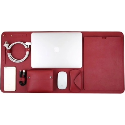 Innocent Luxusná PU kožená súprava 5 v 1 pre MacBook Pro Retina 15" - červená