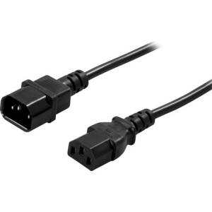 PowerWalker Захранващ кабел PowerWalker от IEC C14(м) към IEC C13(ж), 1.8m, черен (POWER-CABLE-IEC-C13-C14)