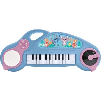 Lexibook Детско електронно пиано (играчка) за начинаещи - Lexibook Stitch Electronic Keyboard with Lights (син) (K704D)
