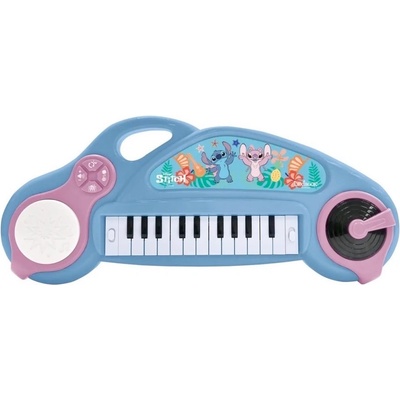 Lexibook Детско електронно пиано (играчка) за начинаещи - Lexibook Stitch Electronic Keyboard with Lights (син) (K704D)