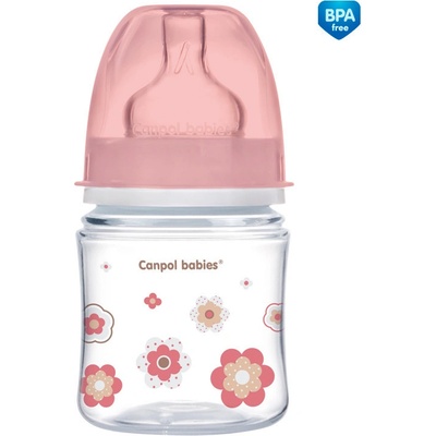 Canpol babies láhev se širokým hrdlem Newborn baby růžová 120ml