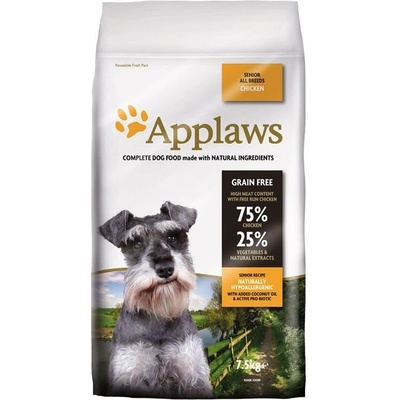 Applaws Senior All Breeds суха храна за възрастни кучета от всички породи 75% пиле 7.5kg
