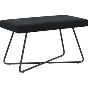 vidaXL Пейка Черно 80 x 40 x 45 см Кадифе (42038335)