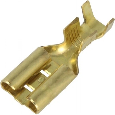 DLStore Pozlátený plochý konektor FASTON 6,3 mm samica + kryt konektora