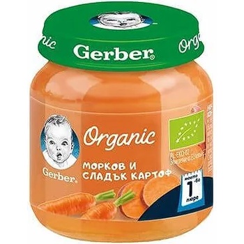 Image 1 of Gerber Organic пюре морков и сладък картоф - 125 г
