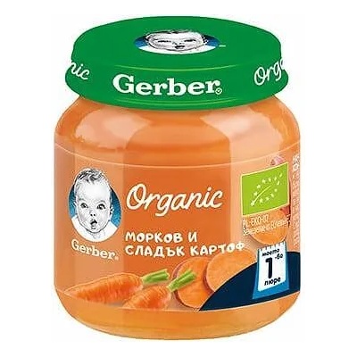 Gerber Organic пюре морков и сладък картоф - 125 г