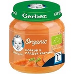 Gerber Organic пюре морков и сладък картоф - 125 г