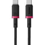Baseus Здрав кабел с въжена оплетка за бързо зареждане за устройства с USB-C порт - Baseus Dura Series USB-C to USB-C Fast Charging Cable 100W (P10377803U01-01) (100 см) (черен-червен) (P10377803U01-01)