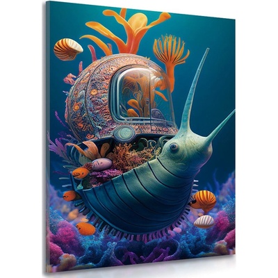 Obraz surrealistický hlemýžď - 40x60