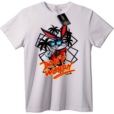 NOONEBRAND Тениска Don't Worry Rabbit - 2XL, Black