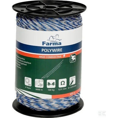 Lanko pre elektrický ohradník Farma vodivé lanko modré 400m