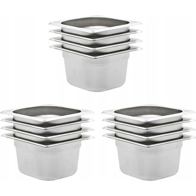 Gastronomické nádoby 12 ks GN 1/6, 100 mm nerezová ocel