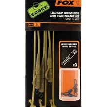 Fox Fishing Edges Lead ClipTubing Rigs with Kwik Change Kit Trans Khaki