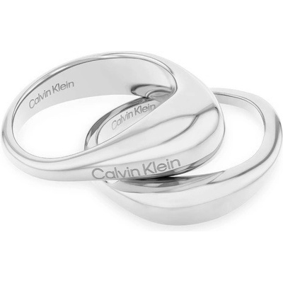 Calvin Klein Štýlová súprava oceľových prsteňov Elongated Drops 35000447