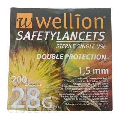 MED TRUST Handelsges. m. b. H. Wellion SAFETYLANCETS 28G - Lanceta bezpečnostná 200 ks