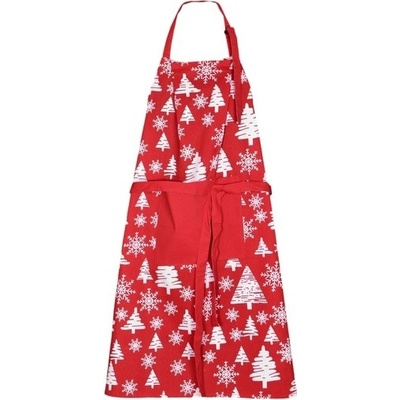 Forbyt Vánoční kuchyňská zástěra Stromky červená 70x90cm