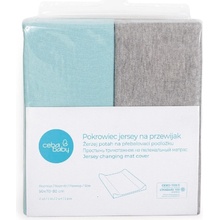 CEBA Poťah na podložku 2 ks Light Grey Melange+Turquoise 50 x 70-80