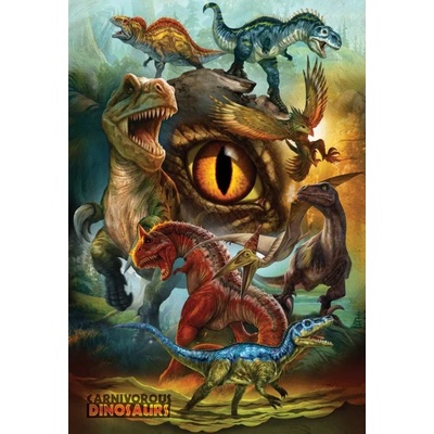 EUROGRAPHICS - Puzzle Carnivorous Dinosaurs - 100 piese