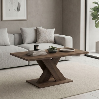 TopMebel Marcello Megapap melamine coffee table in walnut color 110x55x47cm