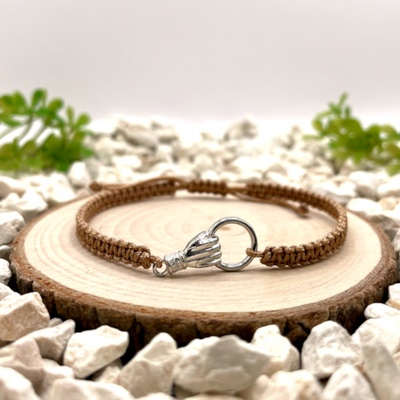 Certom Macramé náramek se stříbrnou rukou 0180
